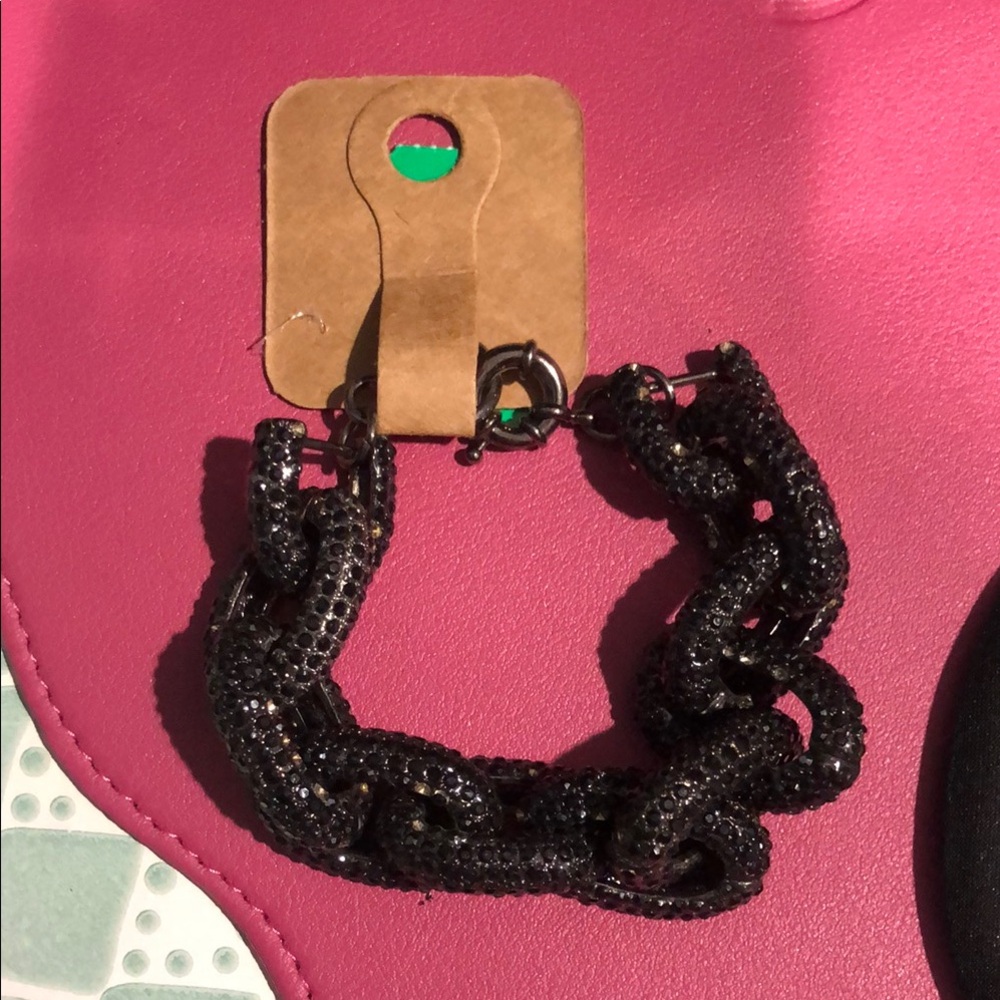 Black Beaded Chain Bracelet